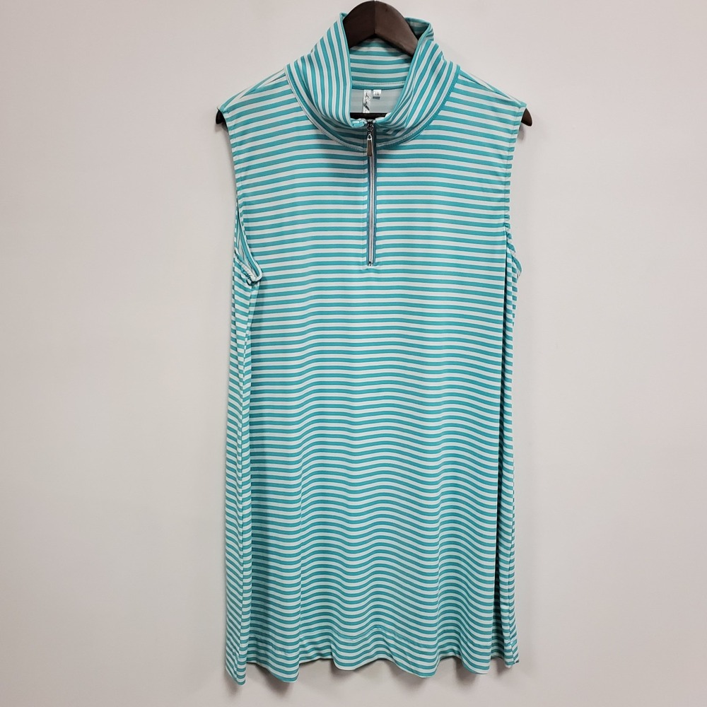 Lulu B‎ Womens Sleeveless Striped UPF Dress Size L Blue Summer Beach Vacation